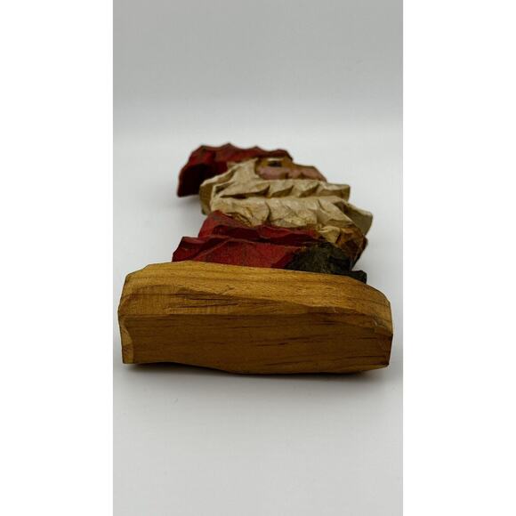 Vintage 80's Hand-Carved Signed Wooden Santa Figurine - Picture 5 of 5